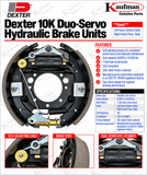 12-1/4x3-3/8 inch 10K Dexter Duo-Servo Hydraulic Brake Assembly   LH (Drivers Side) RH (Passenger Side)