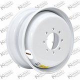 17.5"x6.75" 8x6.5" Wheel - White Dual for 12K Axle
