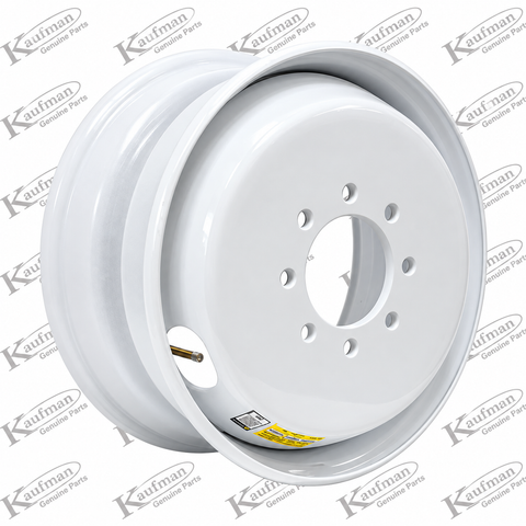 17.5"x6.75" 8x6.5" Wheel - White Dual for 12K Axle