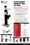 2k Pipe-Mount Swing-Up Jack (Top-Wind)
