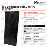 50x20 inch HD Steel Ramps - 5K Capacity