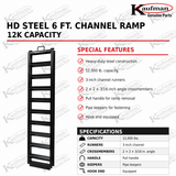 6 ft. HD Steel Ramps - 12K Capacity - Pull Handle design