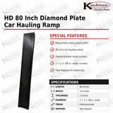 HD 80 inch Diamond Plate Car Hauling Ramp